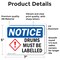 Signmission Drums Must Be Labeled, 7 in W x Rectangle, Vinyl Decal OS-2PACK-NS-D-57-L-11572 - alternate 2
